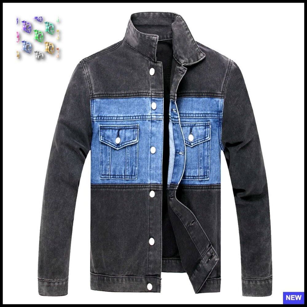 Slim Fit Denim Jacket Ripped Distressed Vintage Trucker Coat Long Sleeve